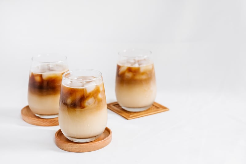 Glasses of Iced Coffee Latte 